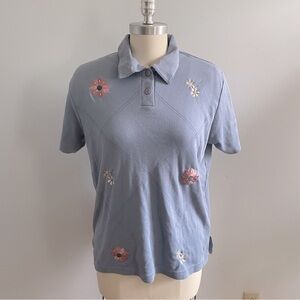 Vintage Jennifer Scott Floral Polo- Size Medium
